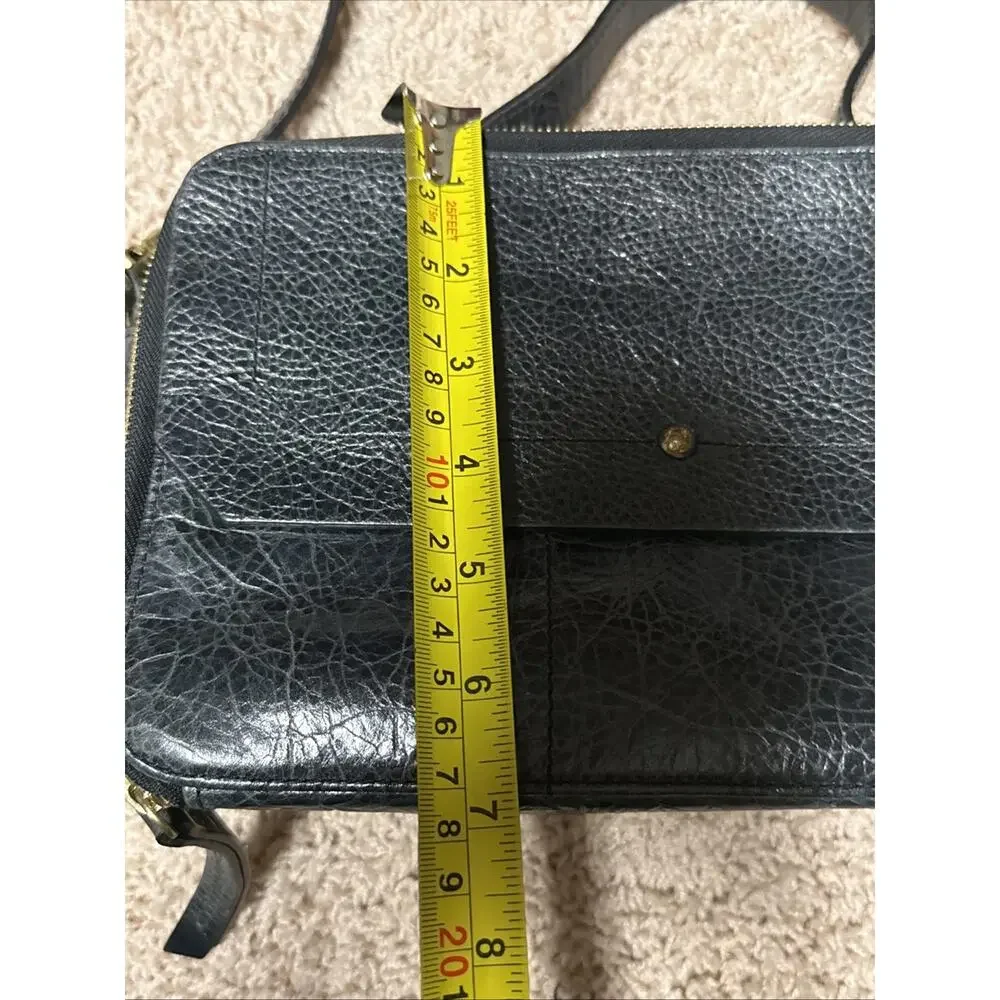 12th Street by Cynthia Vincent Leila Glazed Leather Double-Zip Crossbody Bag